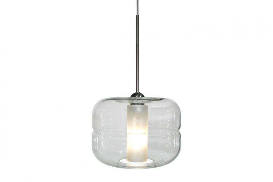 Oggetti™ Helsinki Pendant - Clear, no Canopy, Satin Nickel