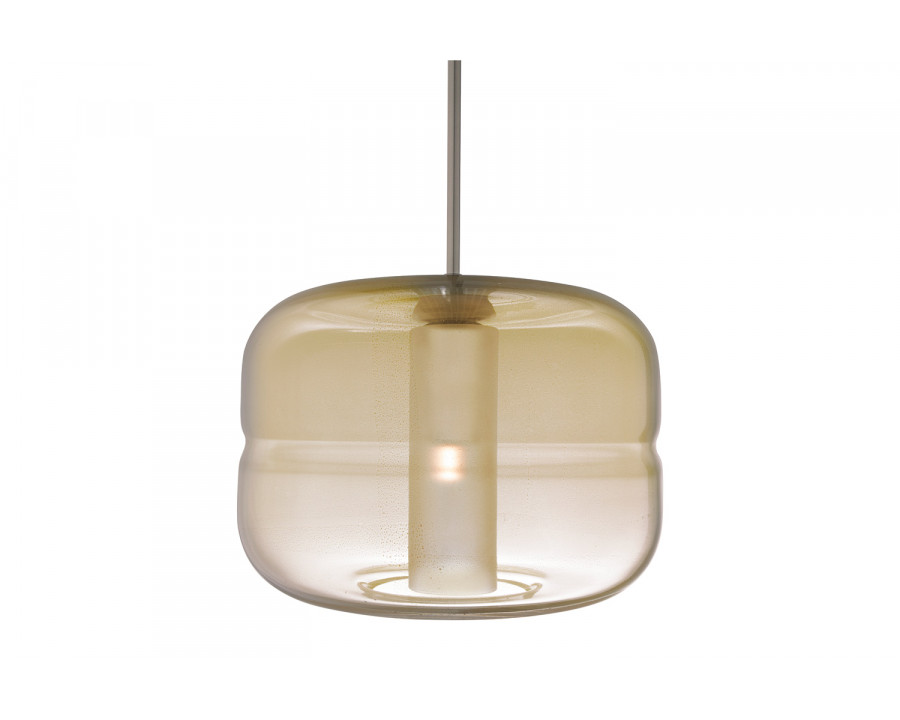 Oggetti Helsinki Pendant - Gold, Flat Round, Satin Nickel