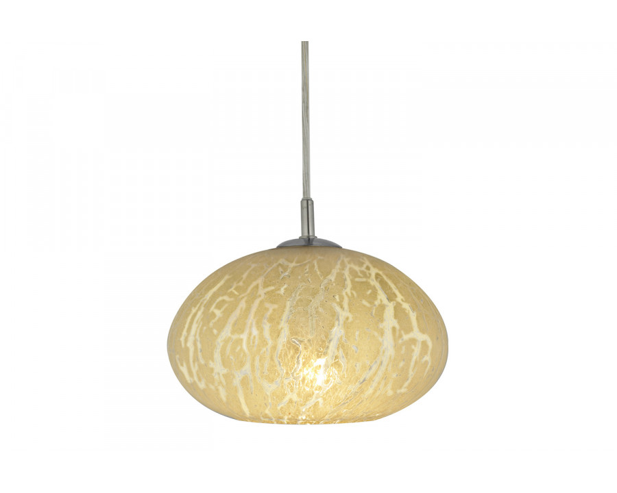 Oggetti Oro Pendant Crackle - Beige, Flat, Satin Nickel