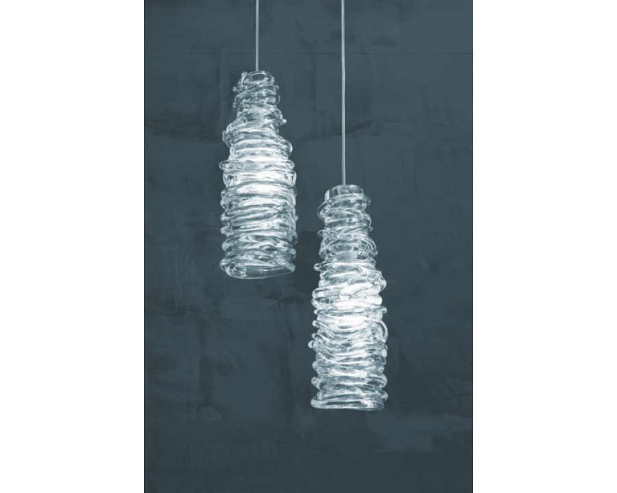 Oggetti Evoluta Pendant - Clear, Flat Round