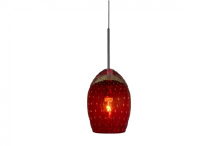 Oggetti™ Galaxy Pendant 12V - Red, Flat Round, Satin Nickel