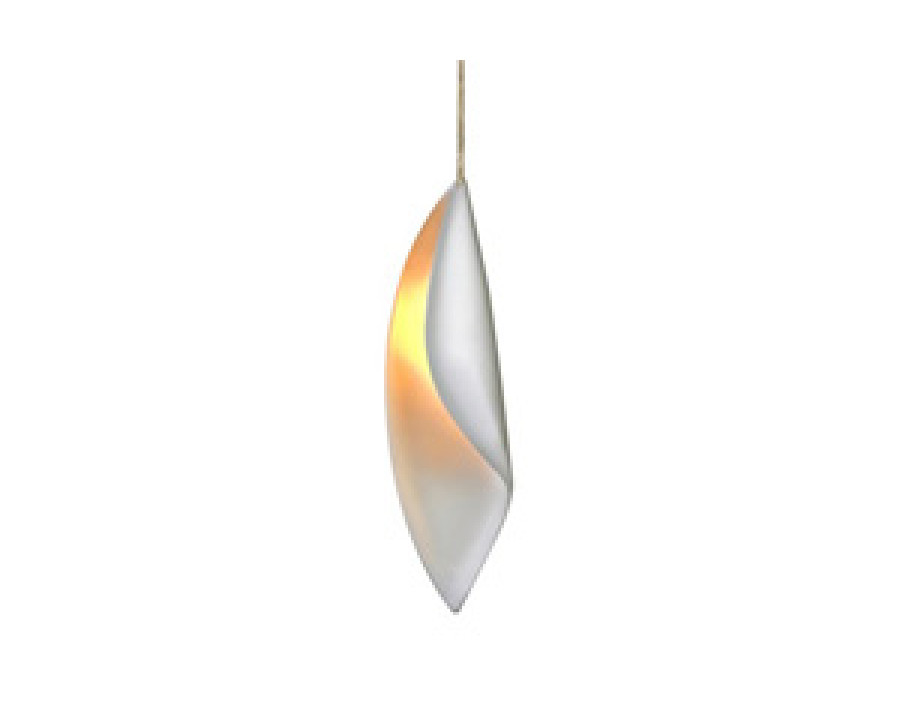 Oggetti Leaf Pendant - White, Flat Round