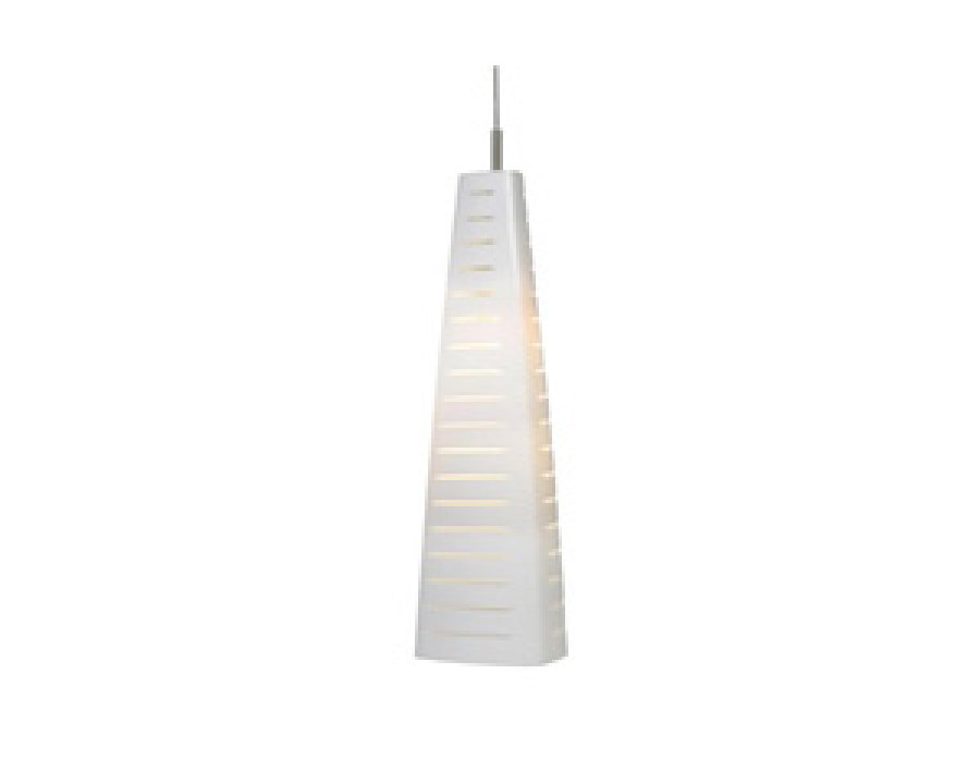 Oggetti Mesa Pendant - White/Clear, Satin Nickel, Flat