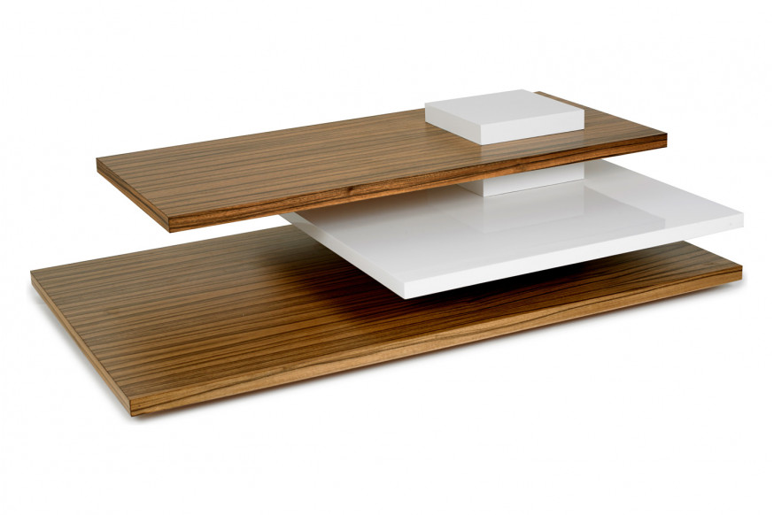 Oggetti™ Planar Cocktail Table - Wood Veneer/White