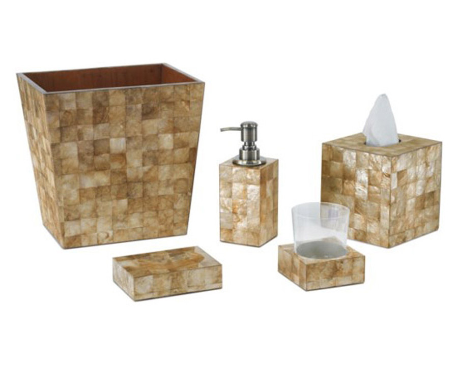 Oggetti Golden Capiz Bath Tissue Holder - Gold