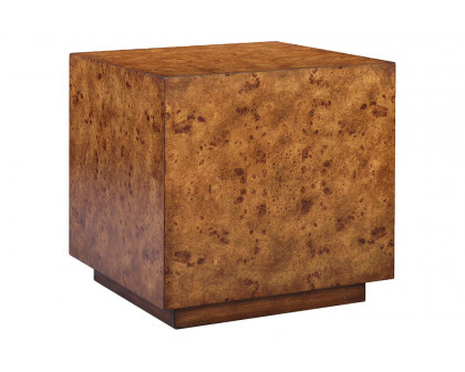 Oliver Cube Side Table - Rustic/Mappa Burl Veneer