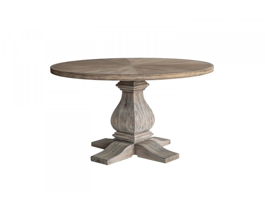 Oliver Cary Round Dining Table - Weatdered