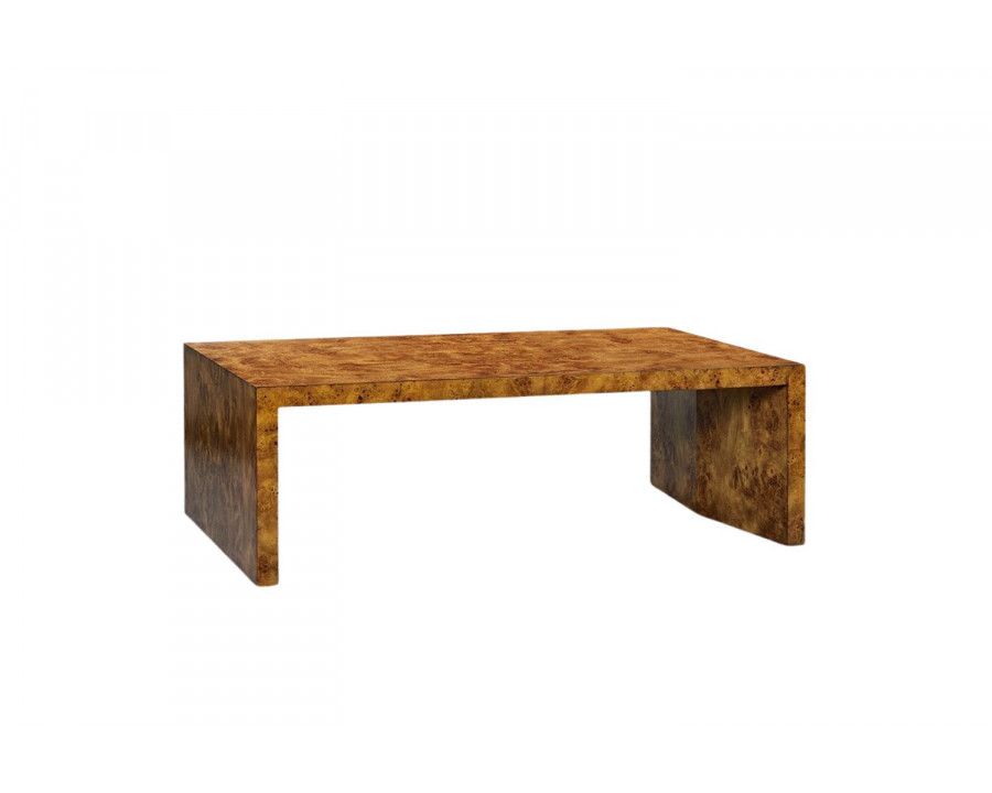 Oliver Waterfall Coffee Table - Natural/Chestnut Burl Veneer