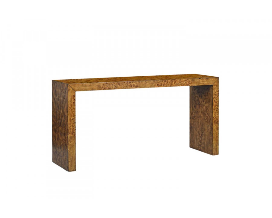 Oliver Waterfall Console Table - Rustic/Mappa Burl Veneer