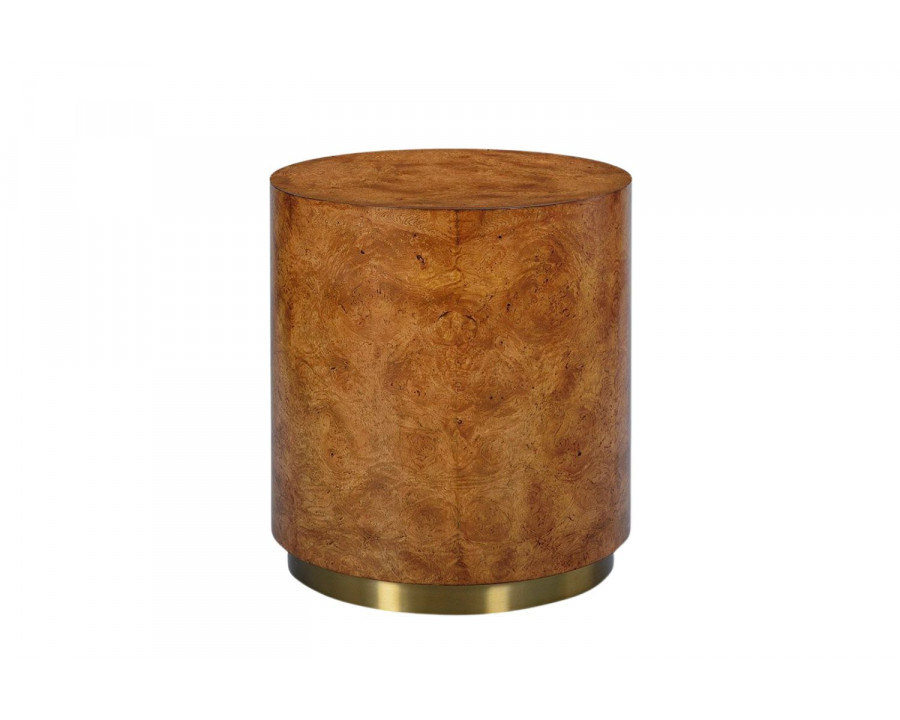 Oliver Regis Side Table - Natural/Chestnut Burl Veneer