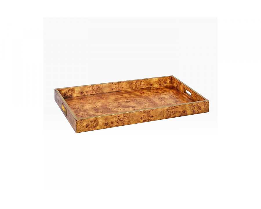 Oliver Large Serving Tray - Rustic/Mappa Burl Veneer