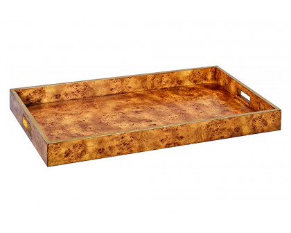 Oliver Large Serving Tray - Rustic/Mappa Burl Veneer