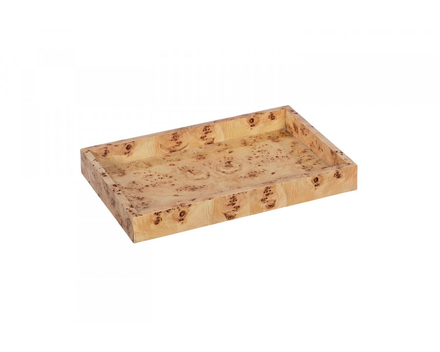 Oliver Large Valet Tray - Clear/Mappa Burl Veneer