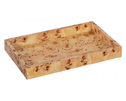 Oliver Large Valet Tray - Clear/Mappa Burl Veneer