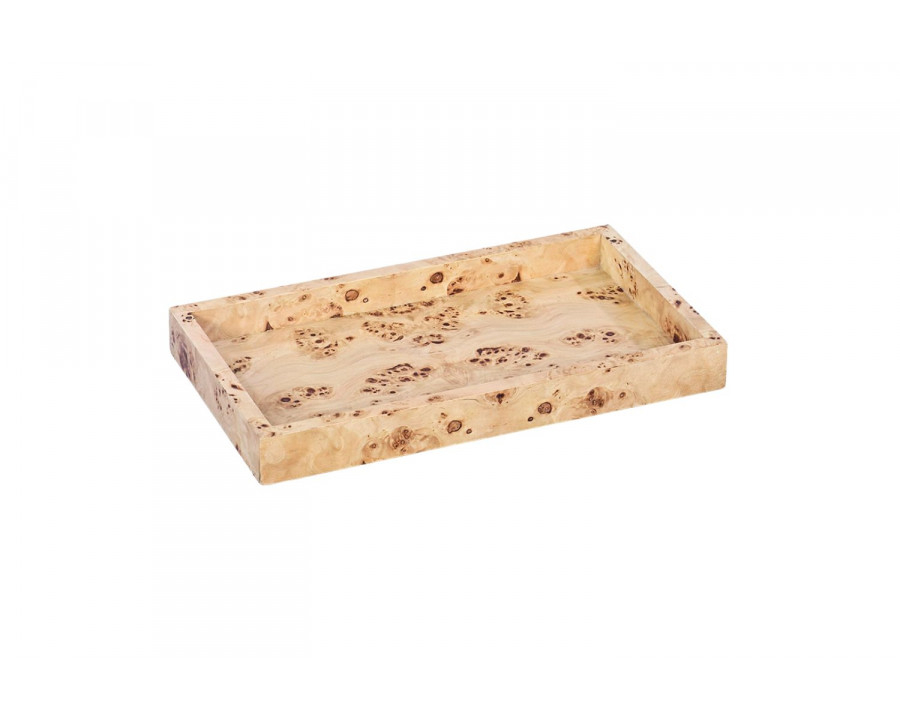 Oliver Small Valet Tray - Clear/Mappa Burl Veneer