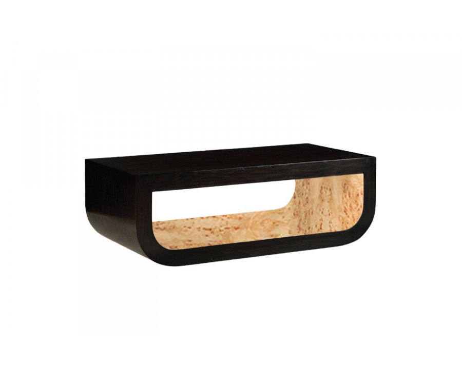 Oliver Carter Coffee Table - Clear/Mappa Burl Veneer