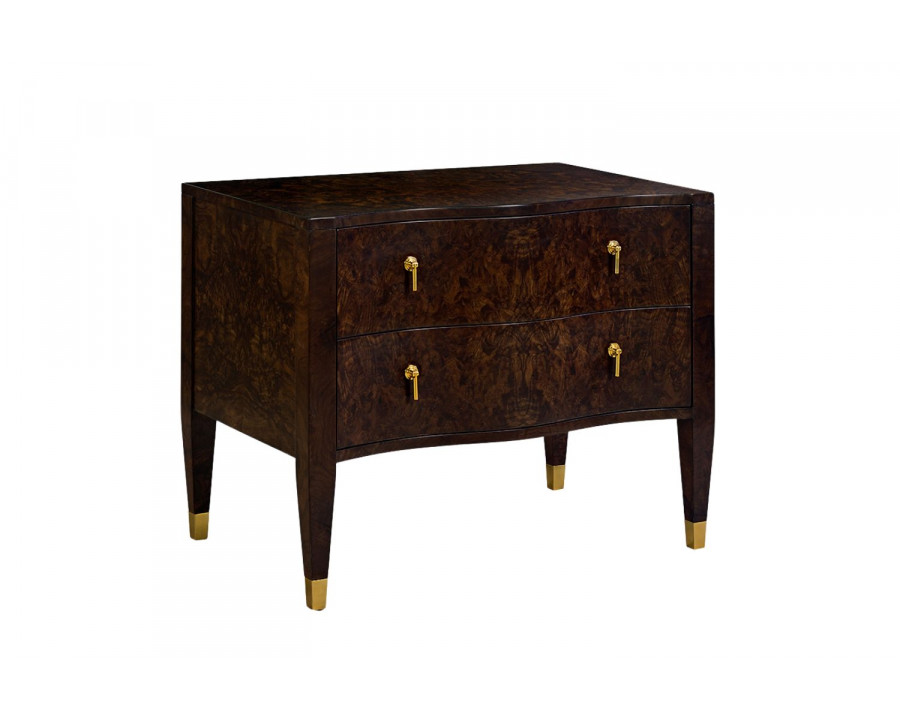 Oliver Serpentine Nightstand - Natural/Walnut Burl Veneer