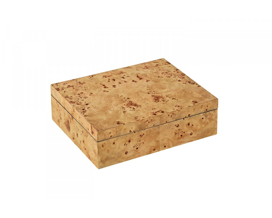 Oliver Large Storage Box - Clear/Mappa Burl Veneer