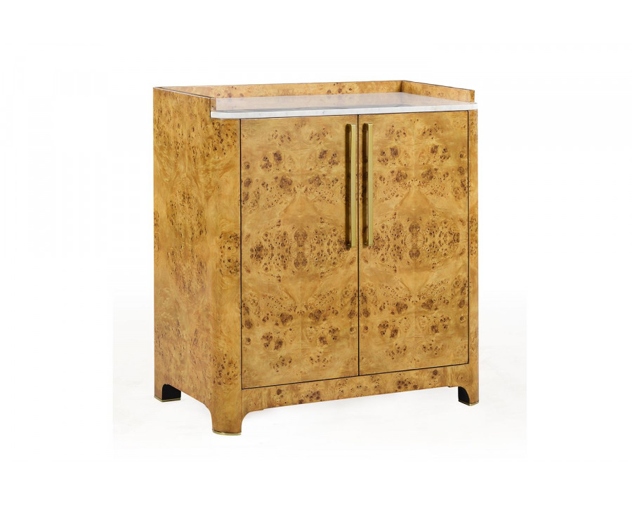 Oliver Syracuse Bar Cabinet - Rustic/Mappa Burl Veneer