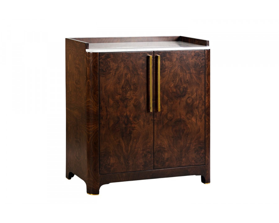 Oliver Syracuse Bar Cabinet - Natural/Walnut Burl Veneer