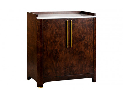 Oliver Syracuse Bar Cabinet - Natural/Walnut Burl Veneer