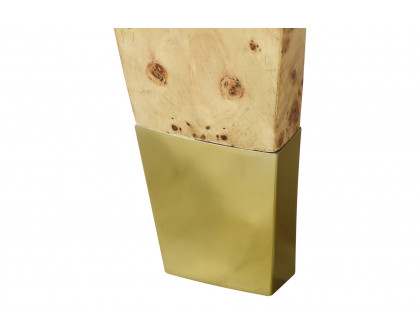 Oliver Carmel Side Table - Clear/Mappa Burl Veneer