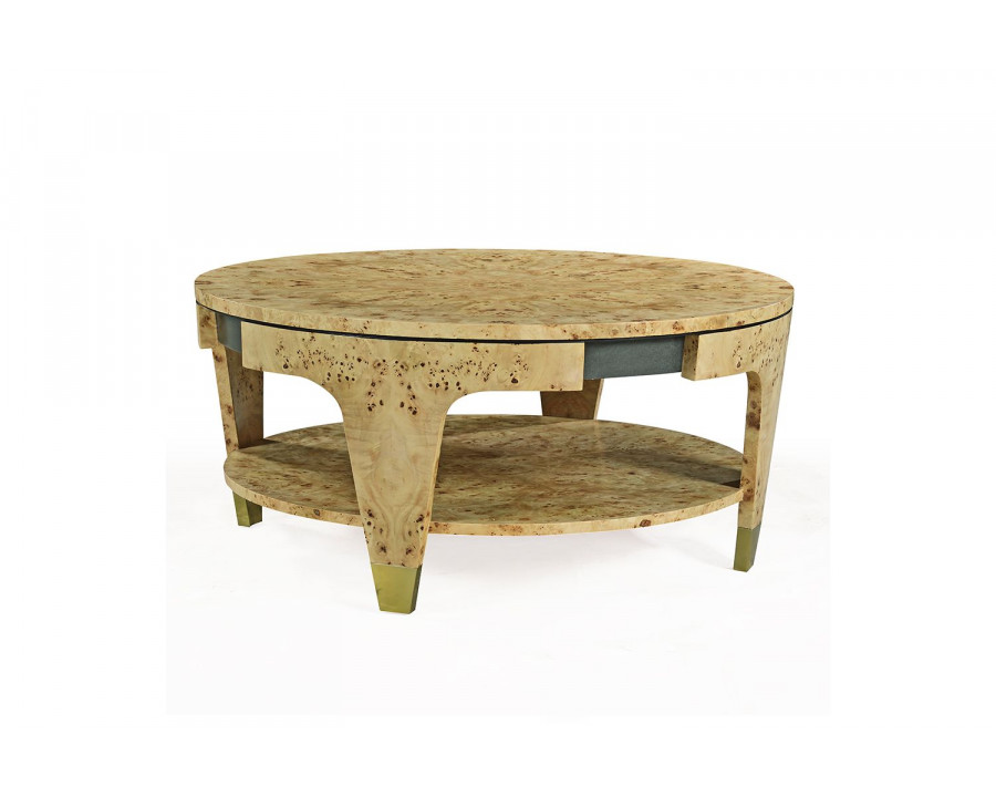 Oliver Carmel Coffee Table - Clear/Mappa Burl Veneer