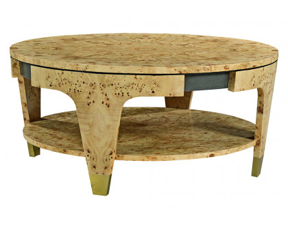 Oliver Carmel Coffee Table - Clear/Mappa Burl Veneer