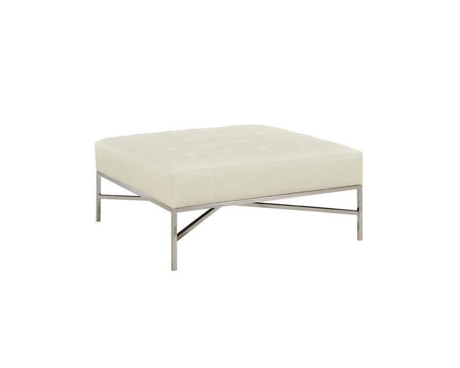 Oliver Sarasota Ottoman Coffee Table - White Leather