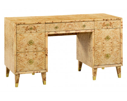 Oliver Roland Vanity Table - Clear/Mappa Burl Veneer