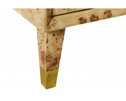 Oliver Roland Vanity Table - Clear/Mappa Burl Veneer