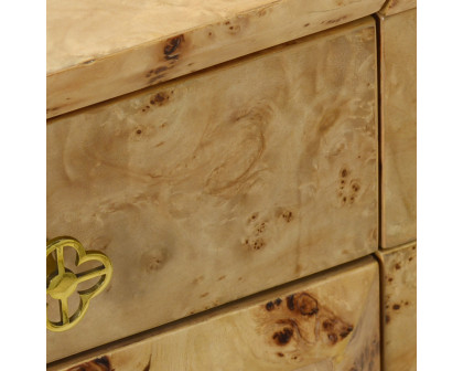 Oliver Roland Vanity Table - Clear/Mappa Burl Veneer