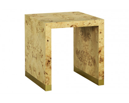 Oliver Anaheim Side Table - Clear/Mappa Burl Veneer