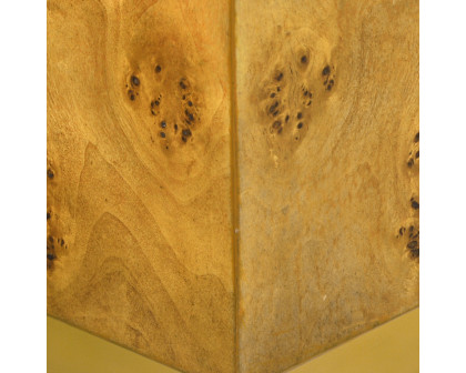 Oliver Cube Side Table - Honey/Mappa Burl Veneer