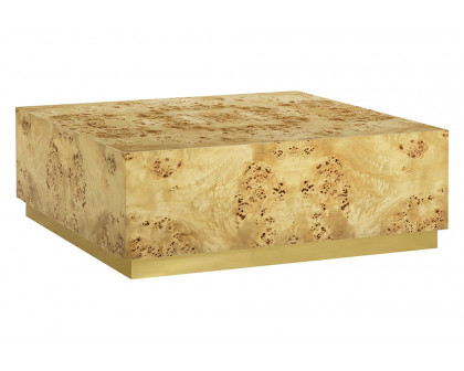 Oliver Anaheim Coffee Table - Clear/Mappa Burl Veneer