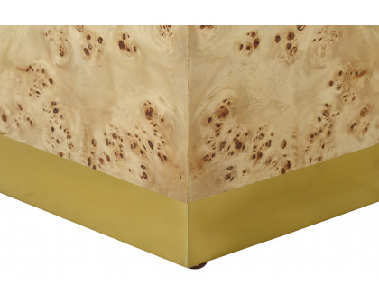 Oliver Anaheim Coffee Table - Clear/Mappa Burl Veneer