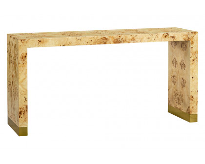 Oliver Anaheim Console Table - Clear/Mappa Burl Veneer