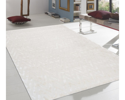 Pasargad - Edgy Collection Hand-Tufted Bamboo Silk and Wool Ivory Area Rug 60'' x 96'' (PVNY-20 5X8)