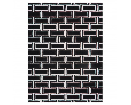 Pasargad - Edgy Collection Hand-Tufted Bamboo Silk and Wool Black Area Rug 60'' x 96'' PVNY-21