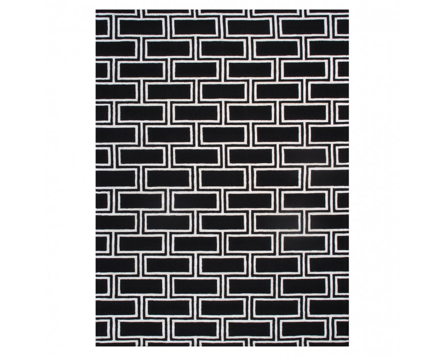 Pasargad Edgy Collection Hand-Tufted Bamboo Silk and Wool Black Area Rug 60'' x 96'' (PVNY-21 5X8)