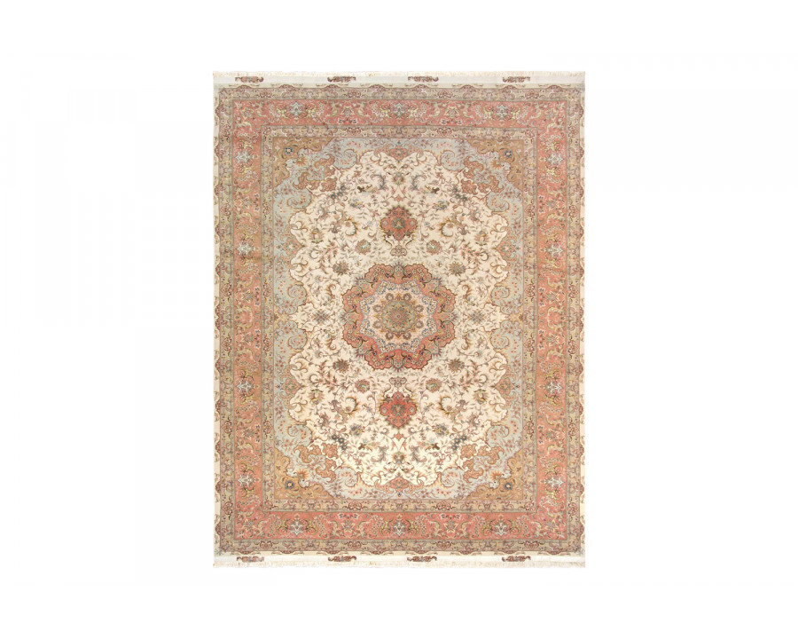 Pasargad - Tabriz Collection Hand-Knotted Silk and Wool Area Rug 98'' x 140'' (022507)