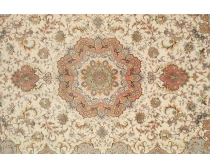 Pasargad™ Tabriz Collection Hand-Knotted Silk and Wool Area Rug 98'' x 140'' (022507)