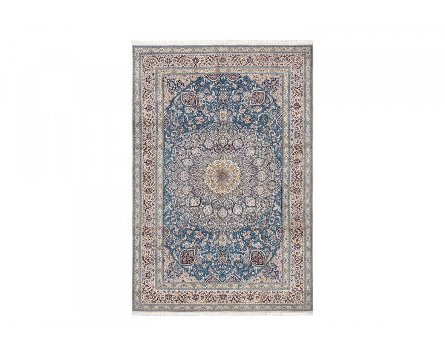 Pasargad - Nain Collection Hand-Knotted Silk and Wool Area Rug 83'' x 127'' (022513)