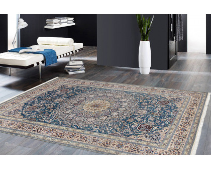 Pasargad - Nain Collection Hand-Knotted Silk and Wool Area Rug 83'' x 127'' (022513)