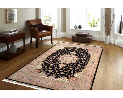 Pasargad - Tabriz Collection Hand-Knotted Silk and Wool Area Rug 78'' x 117'' (023342)