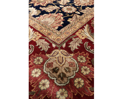 Pasargad - Agra Collection Hand-Knotted Lamb's Wool Area Rug in Navy/Red, 109" x 145" (025681)