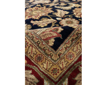 Pasargad - Agra Collection Hand-Knotted Lamb's Wool Area Rug in Navy/Red, 109" x 145" (025681)