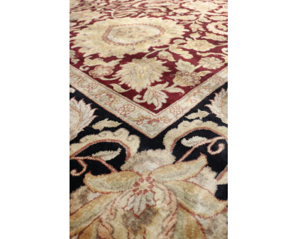 Pasargad - Mogul Art Collection Hand-Knotted Lamb's Wool Area Rug in Red/Black, 123" x 220" (026868)