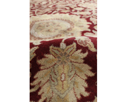 Pasargad - Mogul Art Collection Hand-Knotted Lamb's Wool Area Rug in Red/Black, 123" x 220" (026868)