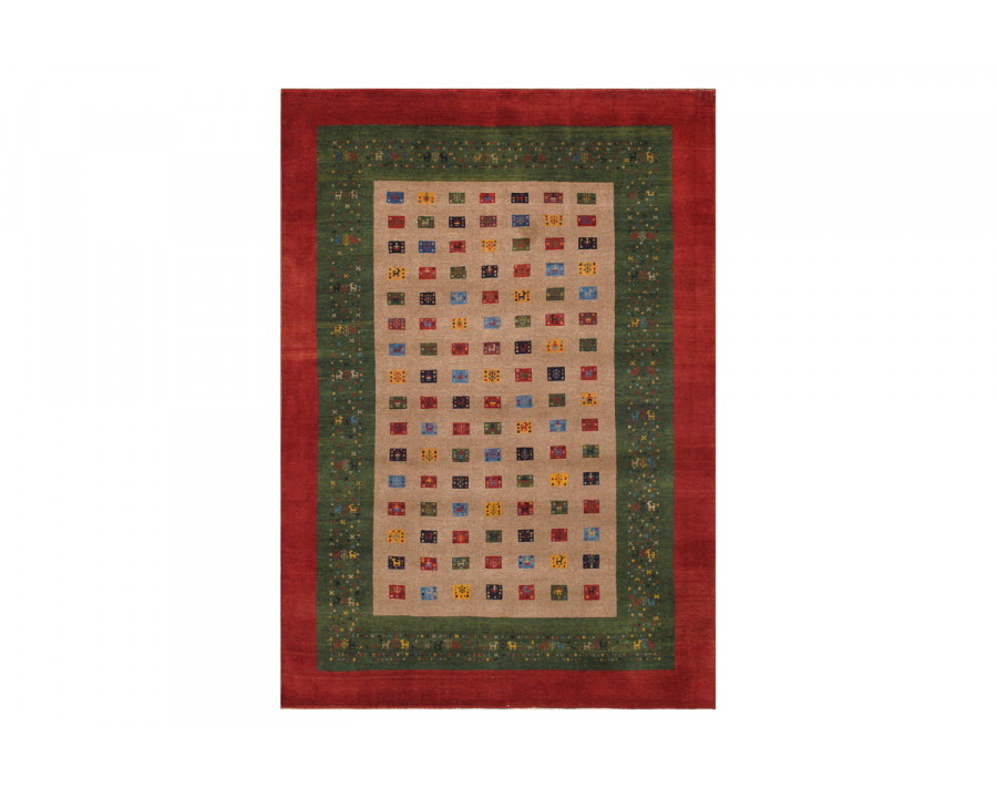 Pasargad Gabbeh Collection Hand-Knotted Lamb's Wool Area Rug 61'' x 86'' (028426)